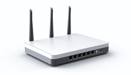 Cutting-Edge 5G Wi-Fi Router Presented on a Clean White Background with Clipping Path