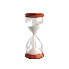 Sand Hourglass on White Background Isolated on Transparent or White Background, PNG