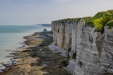 High cliffs at the coast of Normandy, France