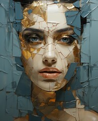 Fragmented golden gaze