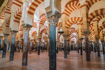 Interior of the Mezquita Cathedral in Cordoba, Spain