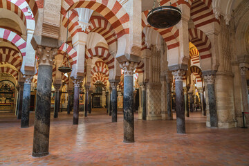 Interior of the Mezquita Cathedral in Cordoba, Spain