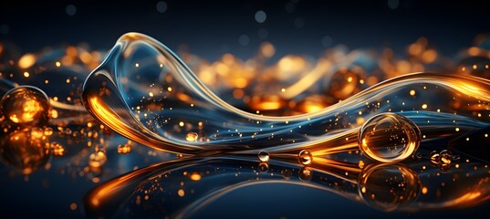 Ai, abstract colorful glittering effect defocused design on dark background, shiny elegance fantasy bright color contrast with black concept