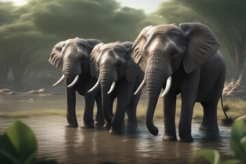 Fototapeta na wymiar elephant and river in the forest elephant and river in the forest elephant in the forest