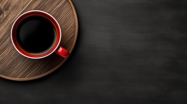 Flat background a cup of coffee copy space