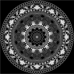 Mehndi Henna Drawing Circular Mandala pattern for tattoo, decoration premium product poster or painting. Decorative ornament in ethnic oriental style. Outline doodle hand draw illustration.