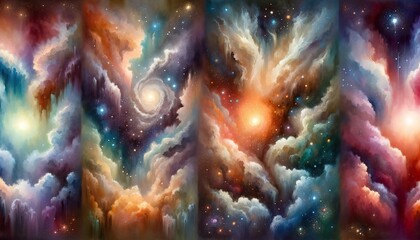 Fototapeta premium Kraft der Abstraktion: Farben, Formen und Emotionen verschmelzen in einem einzigartigen Kunstwerk voller Tiefe und Ausdruckskraft