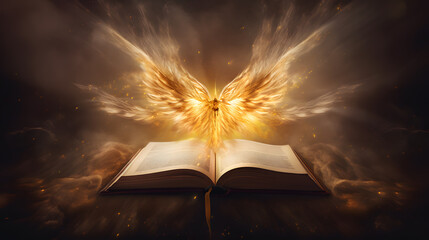 Heavenly Inferno: Igniting the Angel and the Bible, jesus god holy bible - obrazy, fototapety, plakaty