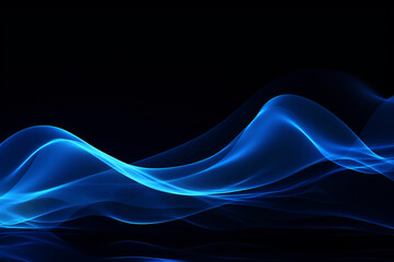 curved blue neon light wave.