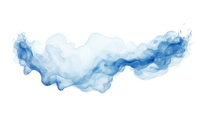 blue smoke isolated on transparent background cutout