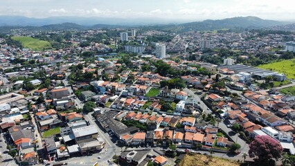 Naklejka premium aerial view of the city of Arujá, SP, Brasil. 