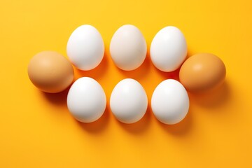 eggs on a yellow background. generative AI