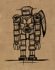 robot, sketch - digital painting © neurostructure