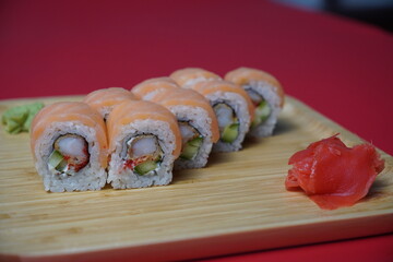 sushi, rolls, Japanese food, fish, rice