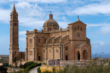 Fototapeta na wymiar Gozo, Malta, May 3, 2023. The Ta' Pinu National Shrine is a Catholic religious building located in Għarb on the island of Gozo. It is a Maltese Marian pilgrimage site.
