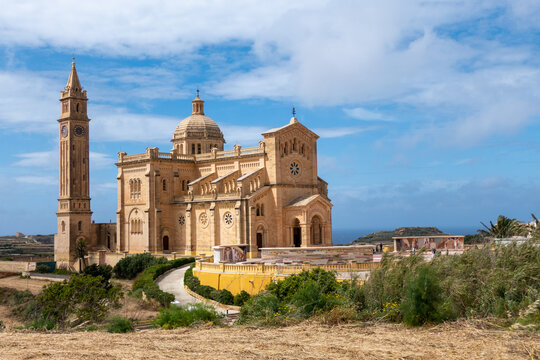 Gozo, Malta, May 3, 2023. The Ta' Pinu National Shrine is a Catholic religious building located in Għarb on the island of Gozo. It is a Maltese Marian pilgrimage site.