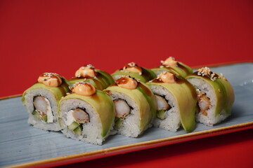 sushi, rolls, Japanese food, fish, rice