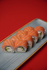 sushi, rolls, Japanese food, fish, rice