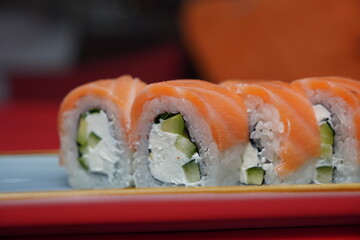 sushi, rolls, Japanese food, fish, rice