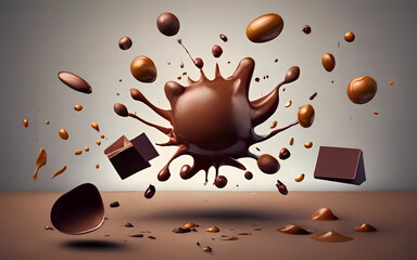 Chocolate with cream bubble, chocolate, ai generated 