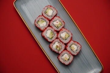 sushi, rolls, Japanese food, fish, rice