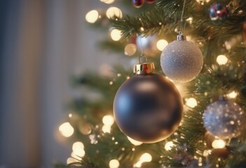 Fototapeta na wymiar christmas decorations on the tree. christmas decorations on the tree. christmas ball and garland