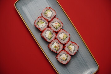 sushi, rolls, Japanese food, fish, rice