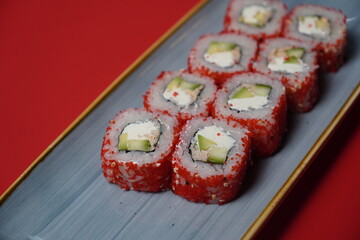 sushi, rolls, Japanese food, fish, rice