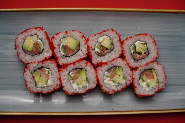 sushi, rolls, Japanese food, fish, rice