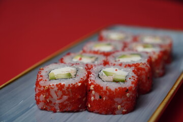 sushi, rolls, Japanese food, fish, rice