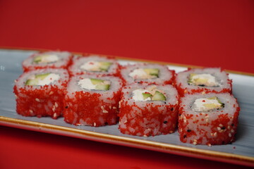 sushi, rolls, Japanese food, fish, rice