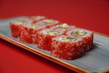 sushi, rolls, Japanese food, fish, rice