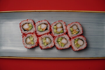 sushi, rolls, Japanese food, fish, rice