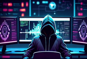 cyber hacker hacker hacker hacker attack on the cyber attack. cyber security hacker concept with cyber attack, hacker in the city. vector illustration in web cyber hacker hacker hacker hacker attack o