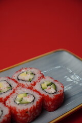 sushi, rolls, Japanese food, fish, rice