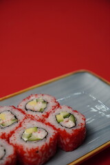 sushi, rolls, Japanese food, fish, rice