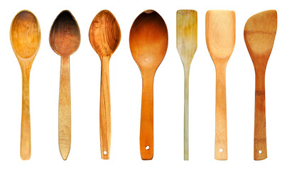 Wooden spoon for modern and old kitchens, kitchen materials wooden spoons collage