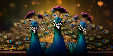 "Royal Plumage: Peacock with Crown" | Background Design | AI Generated Artwork