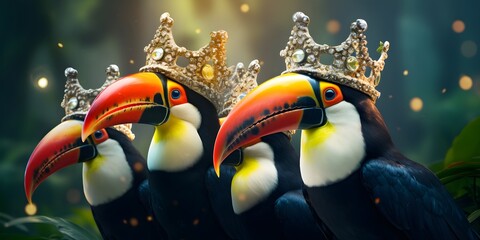 "Crowned Toucan Majesty: The Beak of Royalty" | Background Design | Generative AI Artwork