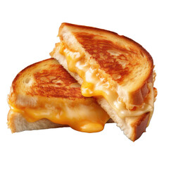  Cheese toasted sandwich isolated on transparent background.