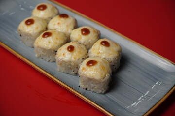 sushi, rolls, Japanese food, fish, rice