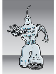 Robot Toy Art Grey