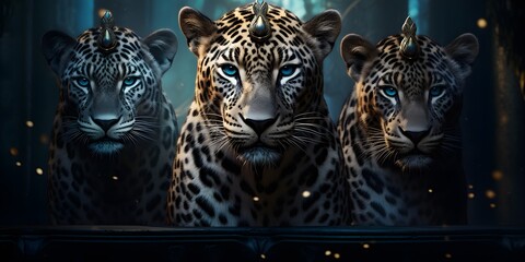 "Leopard Monarch: The Crowned Spotted Sovereign" | Background Design | AI Generated Artwork