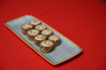 sushi, rolls, Japanese food, fish, rice