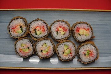 sushi, rolls, Japanese food, fish, rice