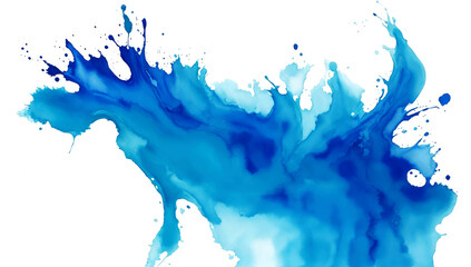 Ocean blue abstract watercolor paint texture on white background. Generative ai