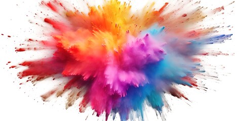 colorful dust splashes on white background. generative AI