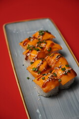 sushi, rolls, Japanese food, fish, rice