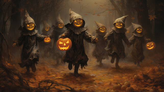 Little creepy Halloween creatures