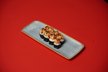 sushi, rolls, Japanese food, fish, rice